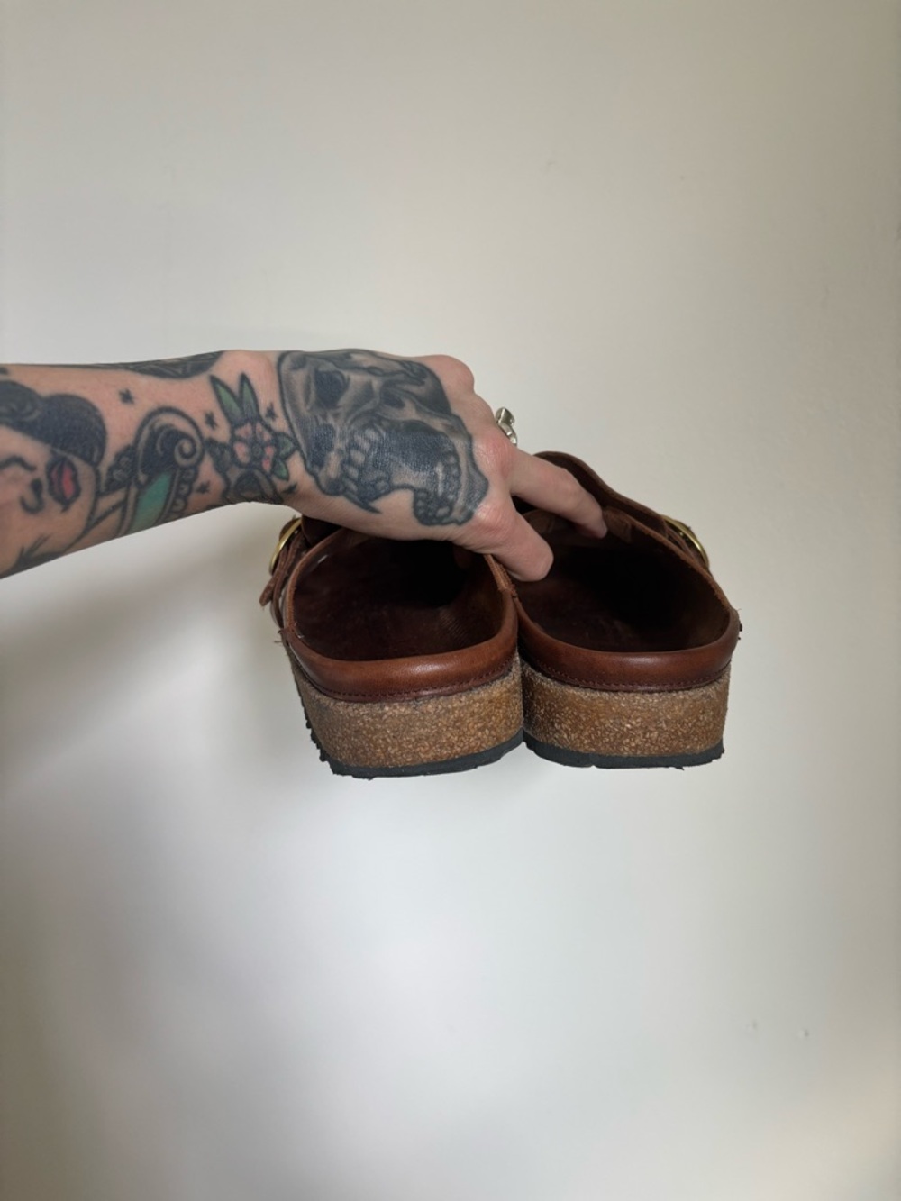 Birkenstock Buckley Oiled Leather Clogs In Cognac - Picture 11 of 12